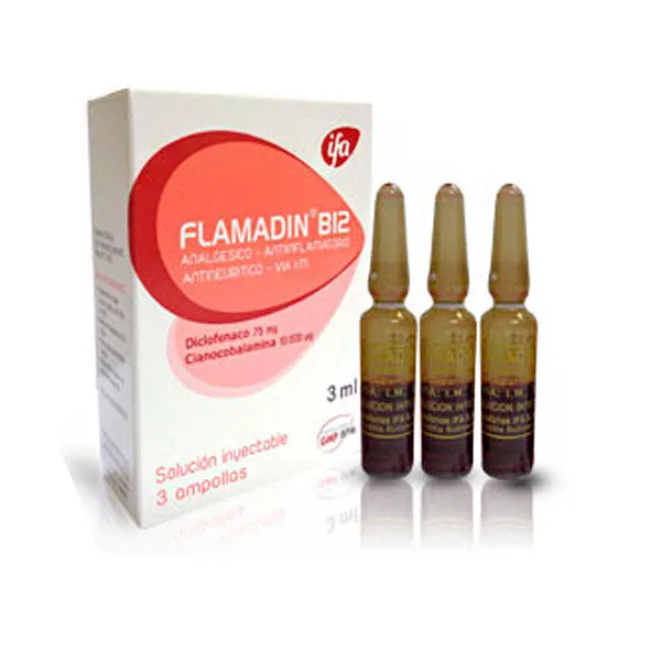 FLAMADIN B12 CAJA X 3 AMPOLLAS - Ecofarma