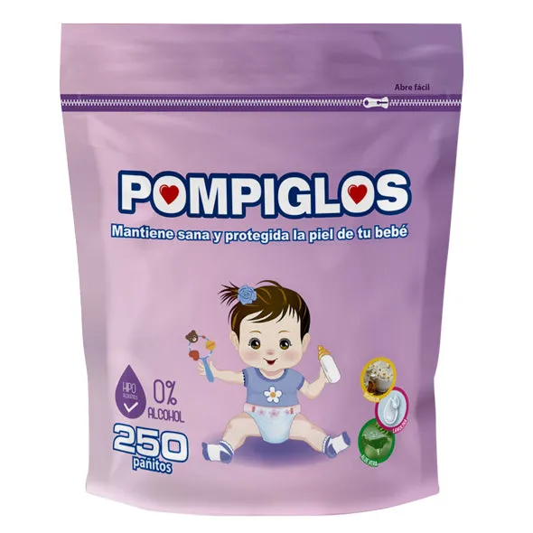 TOALLAS HUMEDAS POMPIGLOS X 250 UNIDADES - Ecofarma