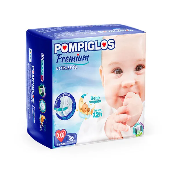 PAÑAL POMPIGLOS TALLA XXG X 36 UNIDADES - Ecofarma