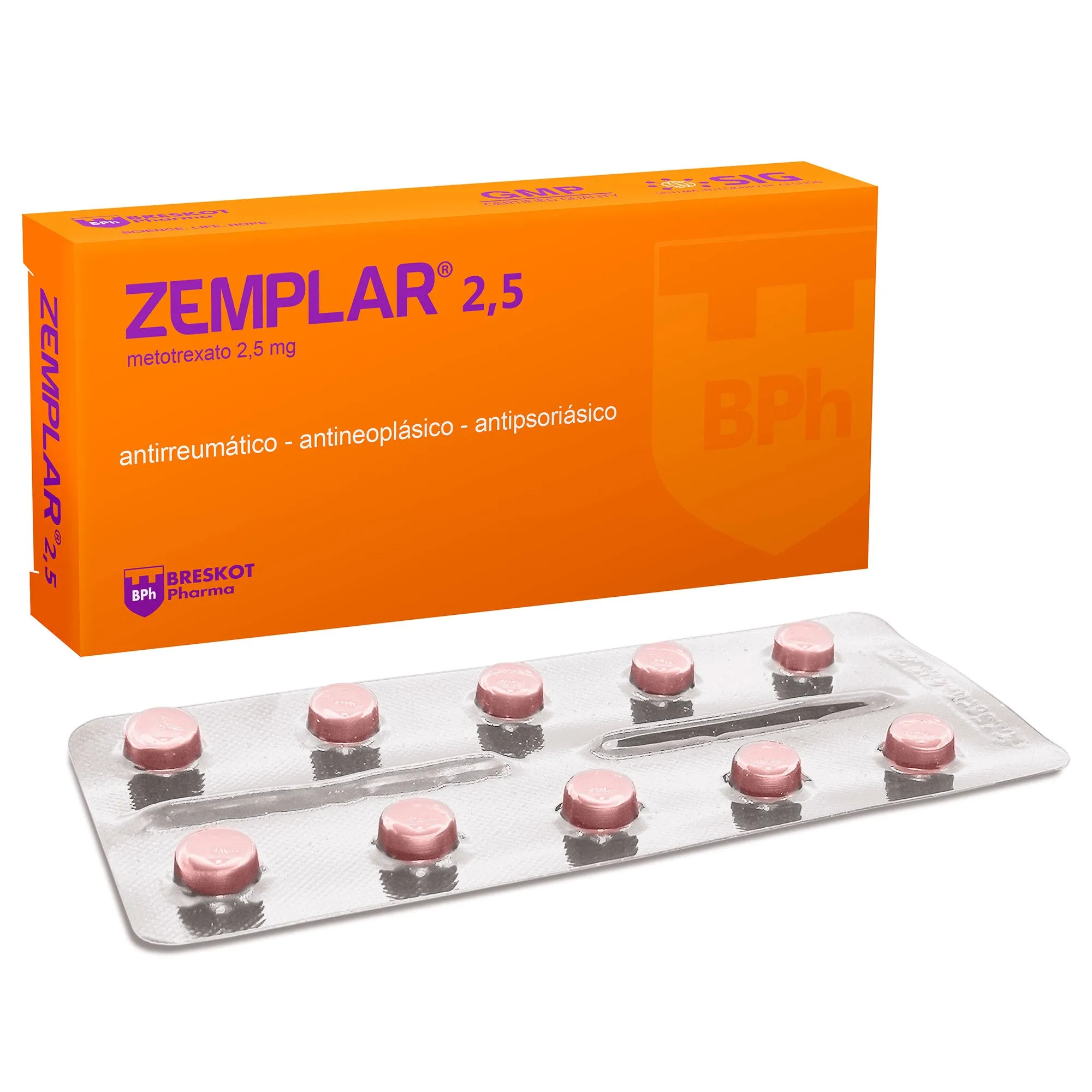 ZEMPLAR METOTREXATO 2.5 MG CAJA X 20 COMPRIMIDOS - Ecofarma
