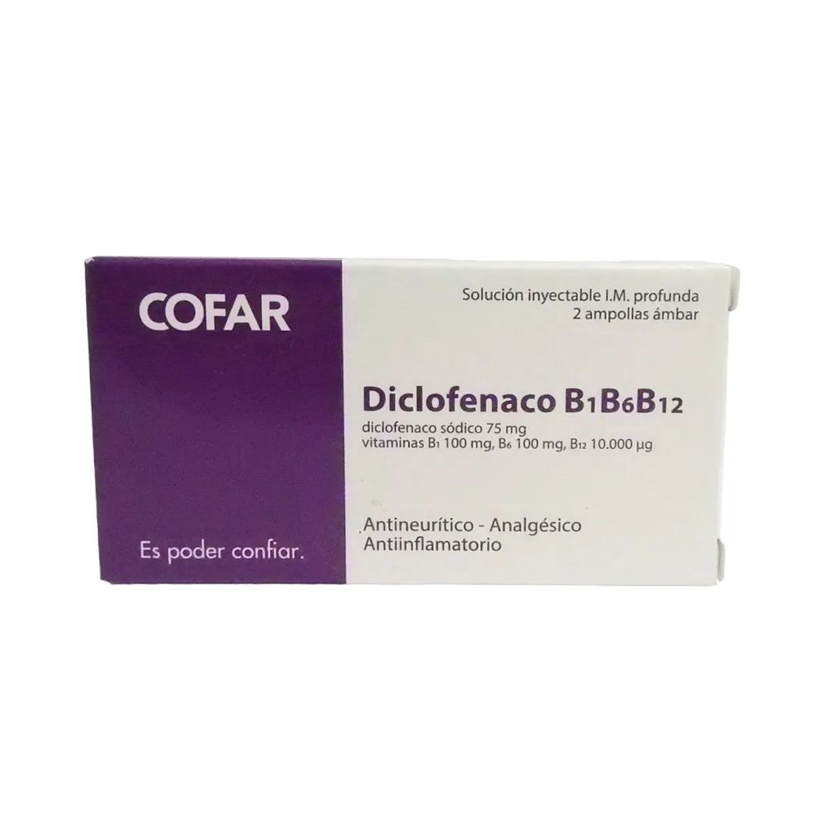 DICLOFENACO B1B6B12 I.M. CAJA X 10 AMPOLLAS - Ecofarma