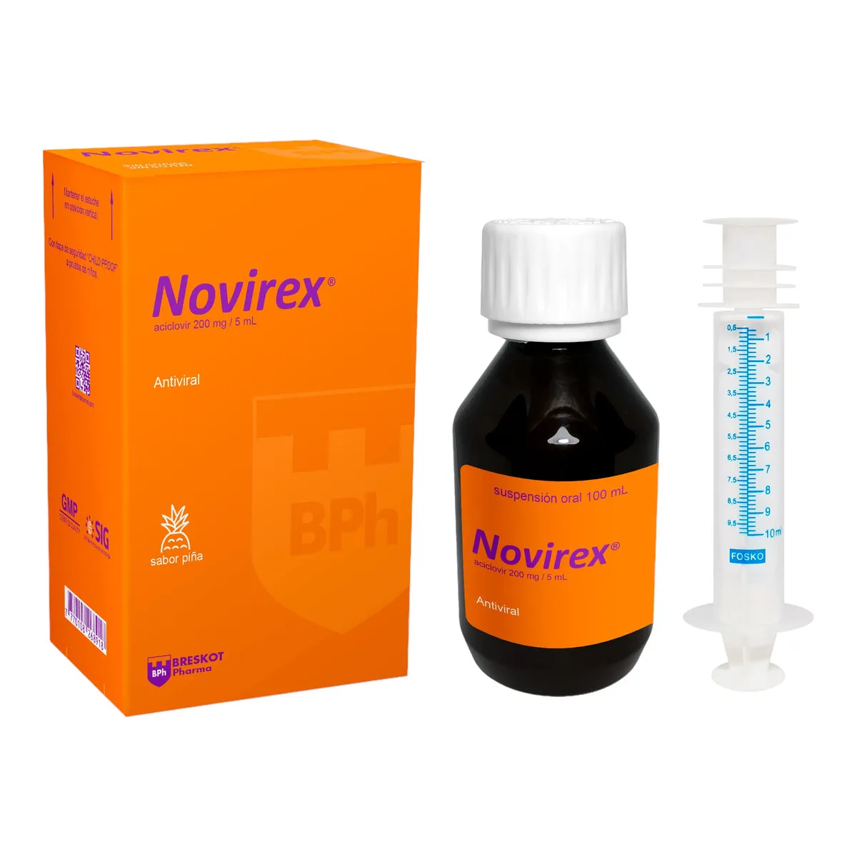 NOVIREX ACICLOVIR 200 MG  SUSPENSION    X 100 ML - Ecofarma