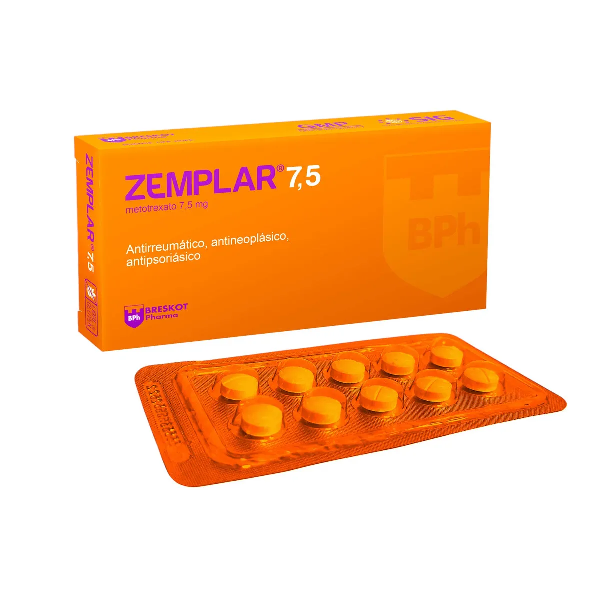 ZEMPLAR METOTREXATO 7.5 MG CAJA X 10 COMPRIMIDOS - Ecofarma