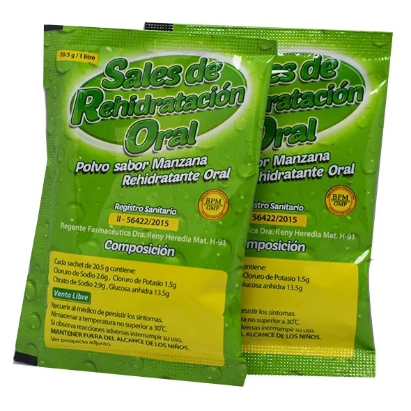 SALES DE REHIDRATACION ORAL SABOR A FRUTAS X 50 UNIDADES - Ecofarma