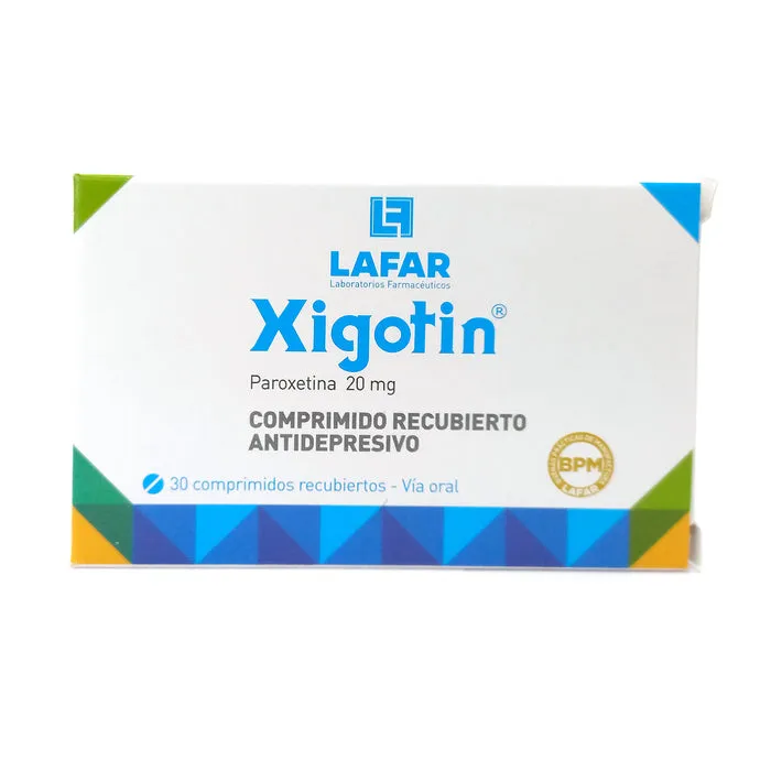 XIGOTIN PAROXETINA 20 MG CAJA X 30 COMPRIMIDOS - Ecofarma