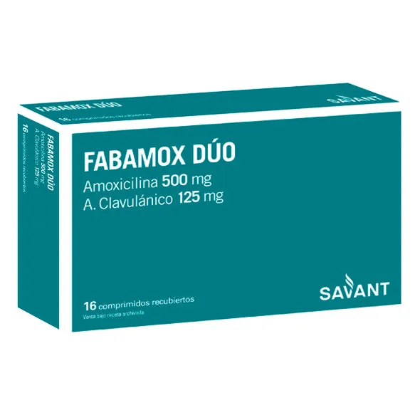 FABAMOX DUO 500/125 MG CAJA X 16 COMPRIMIDOS - Ecofarma