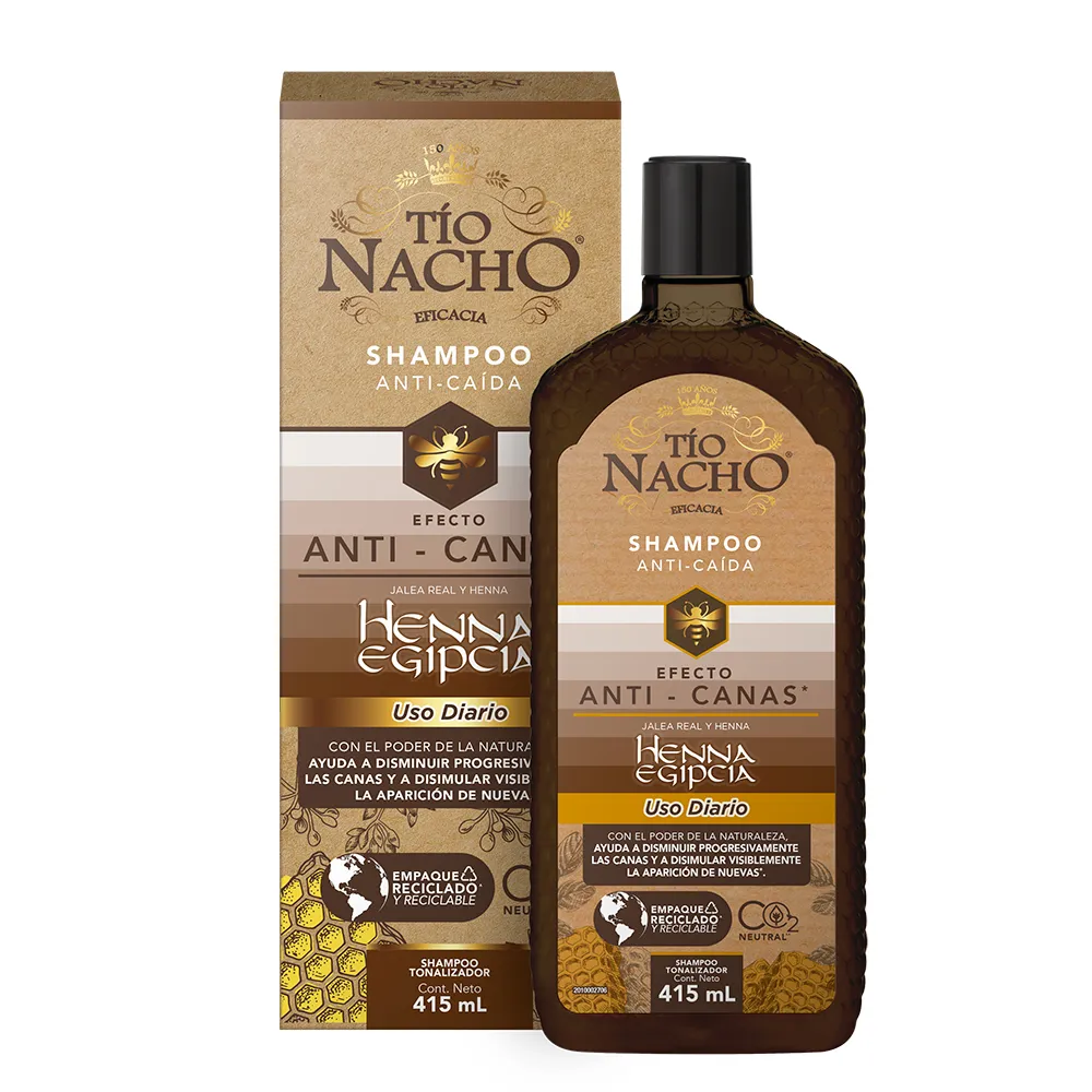 TIO NACHO SHAMPOO ANTI CANAS HENNA EGIPCIA X 415 ML - Ecofarma
