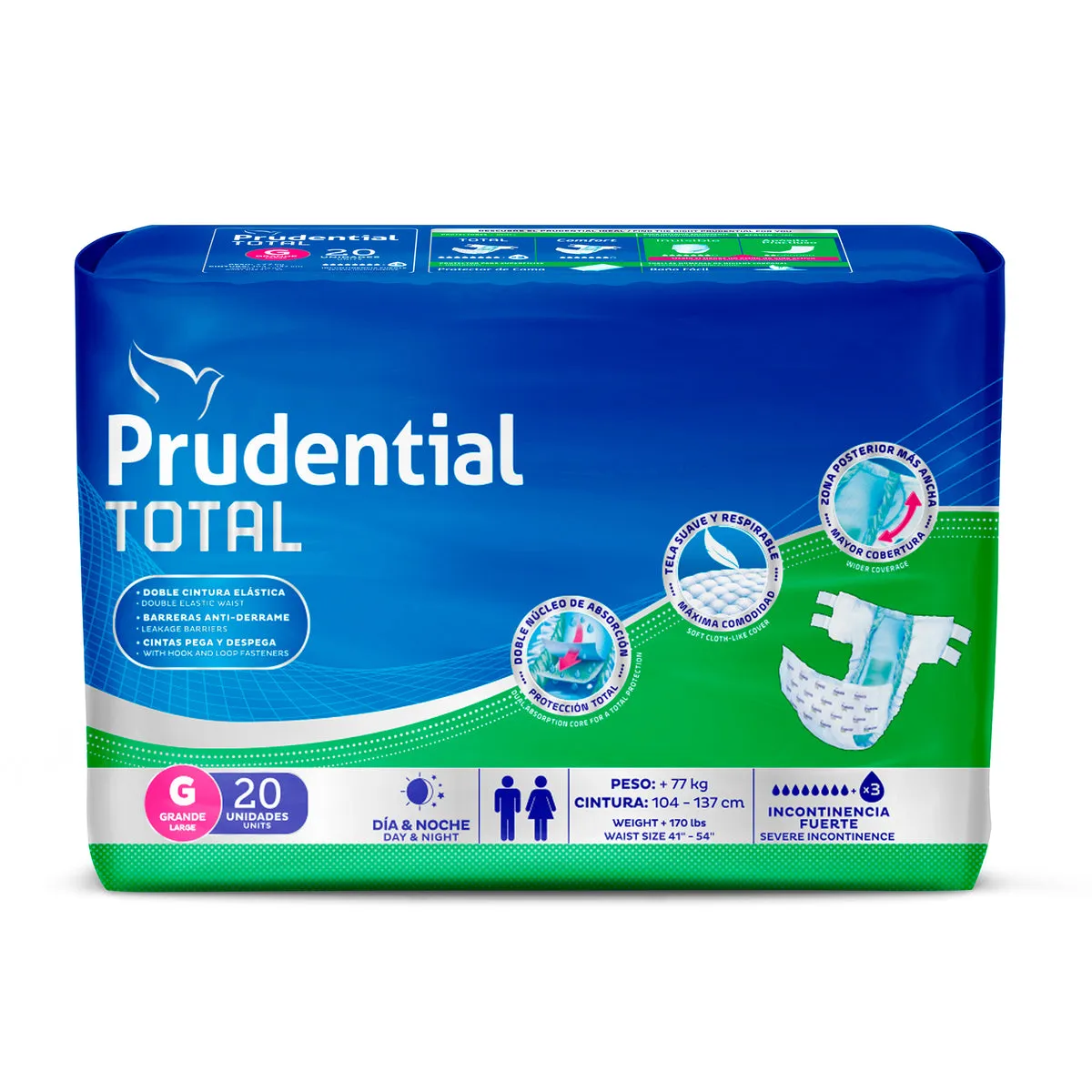PRUDENTIAL TOTAL ADULTO G X 20 UNID - Ecofarma