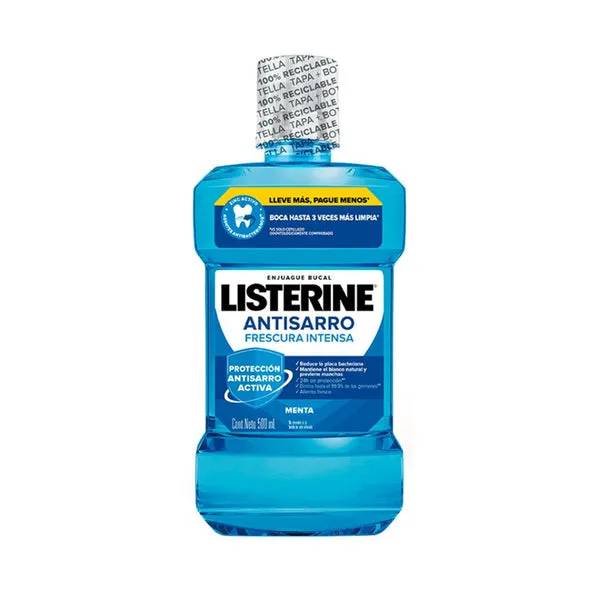 LISTERINE ANTI SARRO FRESCURA INTENSA FCO X 500 ML - Ecofarma