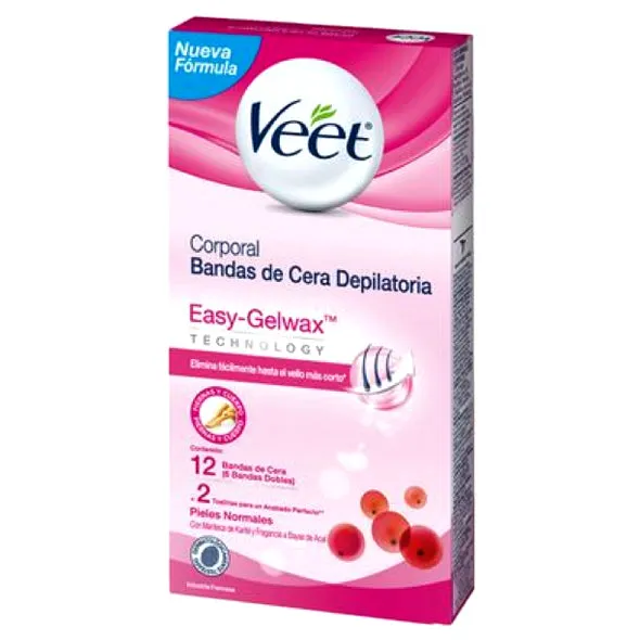 VEET BANDAS DE CERA DEPILATORIA PIEL NORMAL X 12 UNID. - Ecofarma