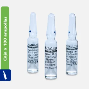 AMIKACINA 500 MG/2 ML CAJA X 10 INYECTABLE - Ecofarma