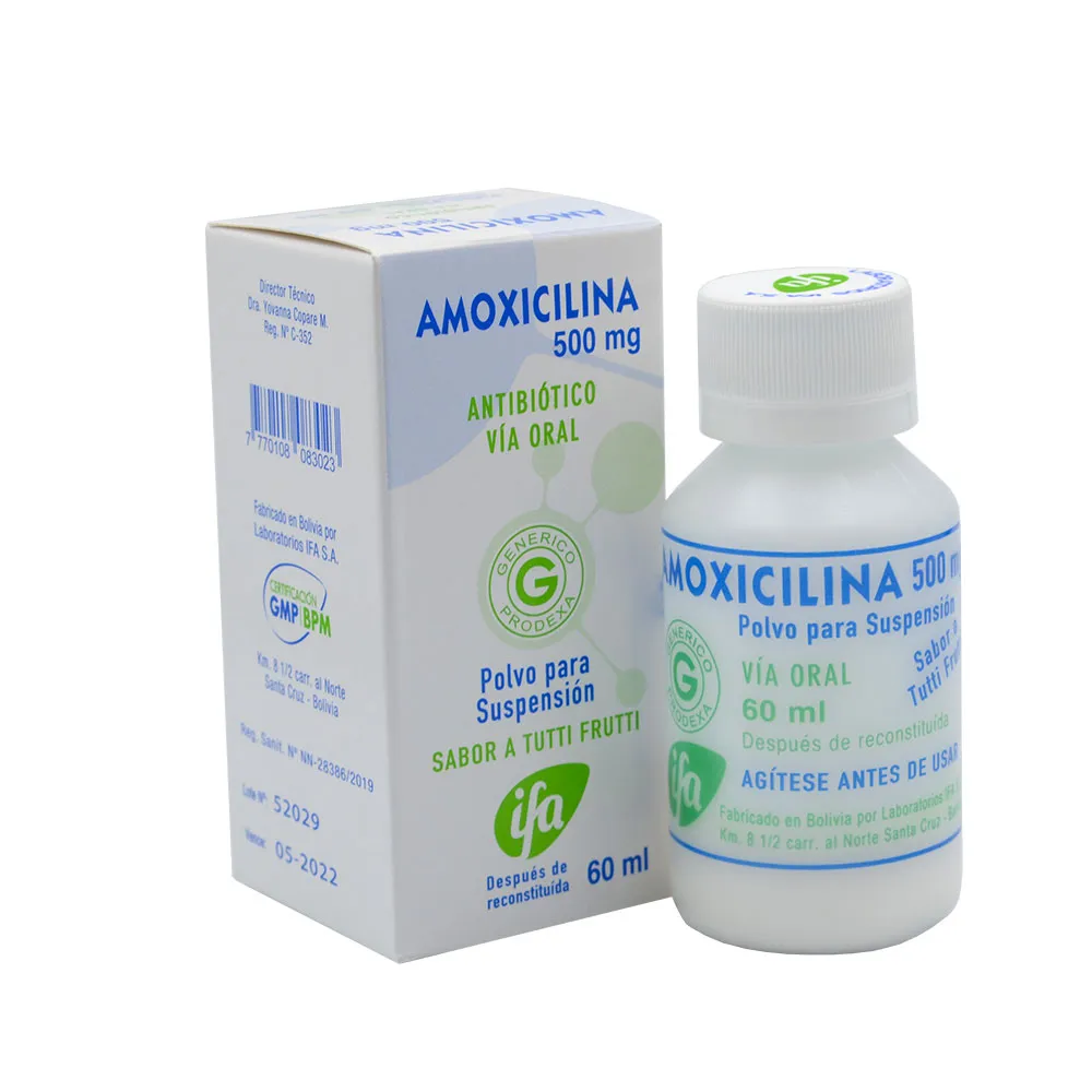 AMOXICILINA 500 MG SUSP FCO X 60 ML - Ecofarma