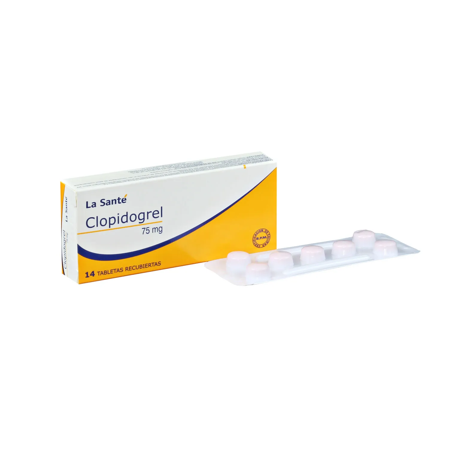 CLOPIDOGREL 75 MG CAJA X 14 TABLETAS - Ecofarma