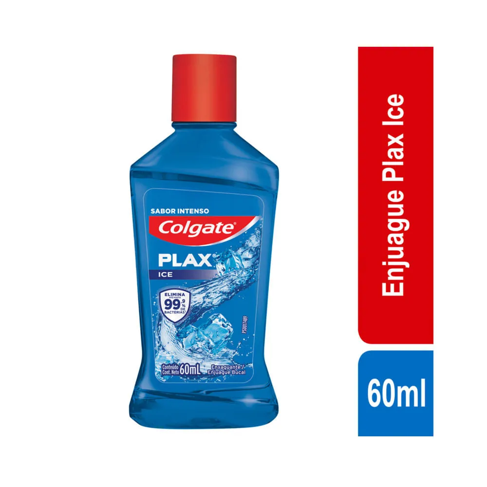 ENJUAGUE BUCAL COLGATE PLAX ICE FRASCO X 60 ML - Ecofarma