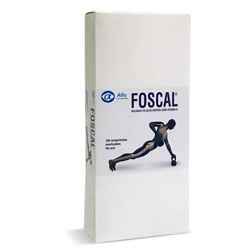 FOSCAL CAJA X 100 COMPRIMIDOS MASTICABLES - Ecofarma