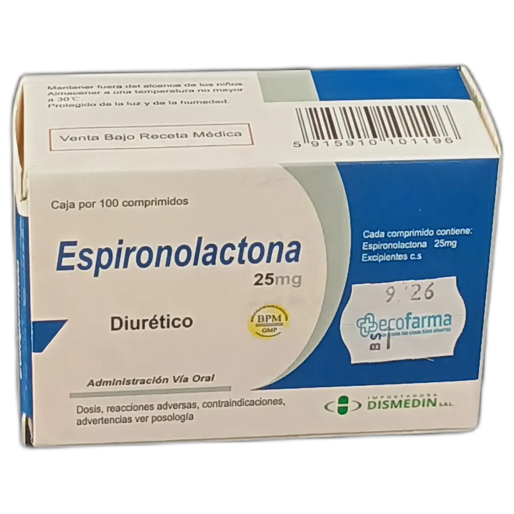 ESPIRONOLACTONA  25 MG  CAJA X 100 COMPRIMIDOS - Ecofarma