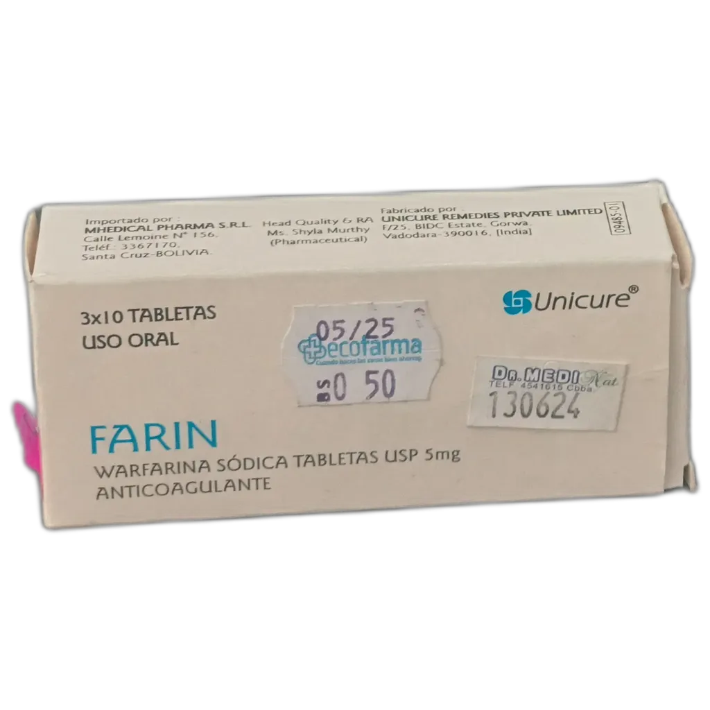 FARIN 5 CAJA X 30 COMPRIMIDOS - Ecofarma