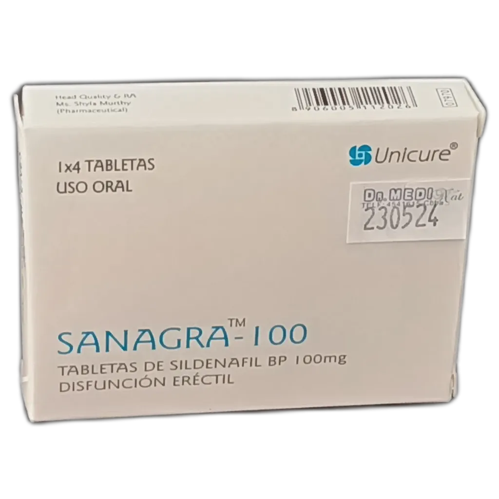 SANAGRA 100 MG CAJA X 4 COMPRIMIDOS - Ecofarma
