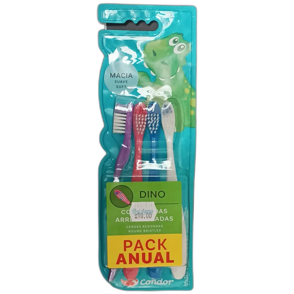 CEPILLO CONDOR DINO PACK X 4 - Ecofarma