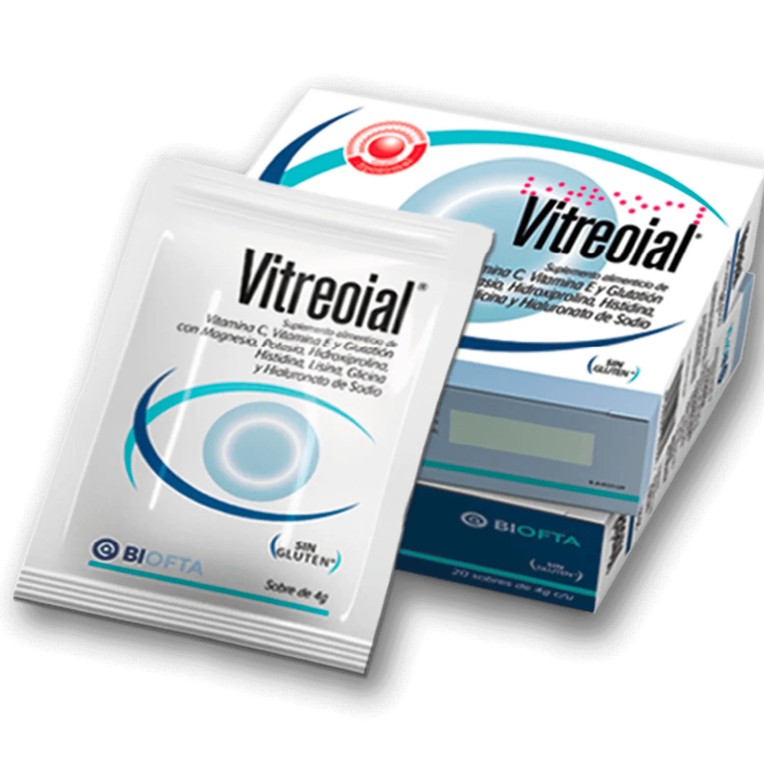 VITREOIAL VITAMINA C, VITAMINA E Y GLUTATION CAJA X 20 SOBRES - Ecofarma