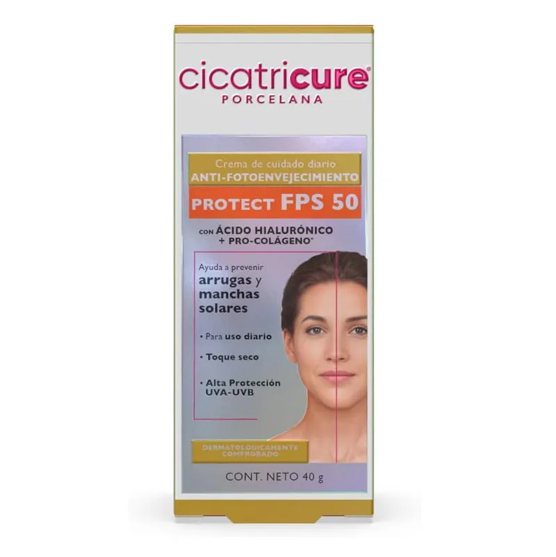 CICATRICURE PORCELANA PROTECT FPS 50 X 40 GR - Ecofarma