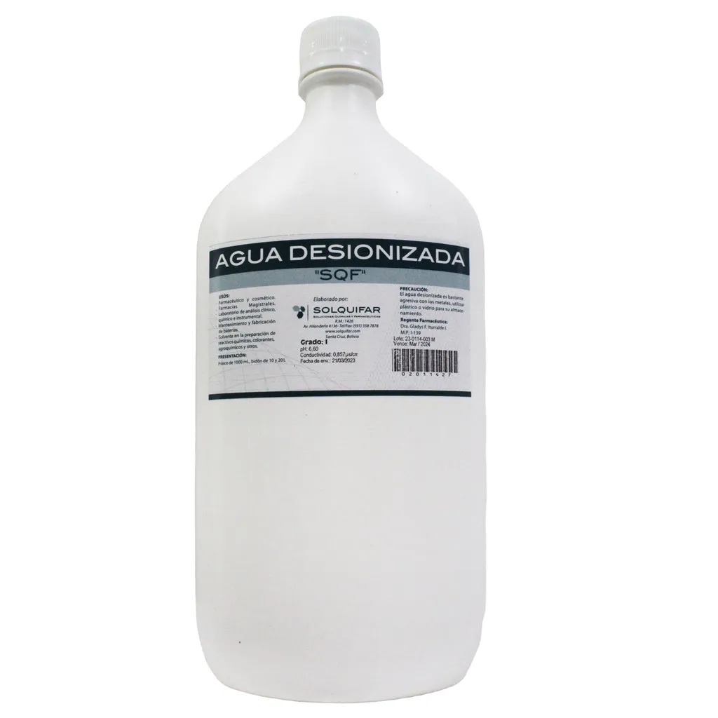 AGUA DESIONIZADA X 1000 ML - Ecofarma