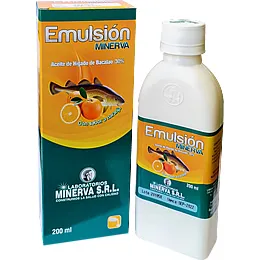 EMULSION MINERVA KIDS SABOR FRUTAS FCO X 200 ML - Ecofarma