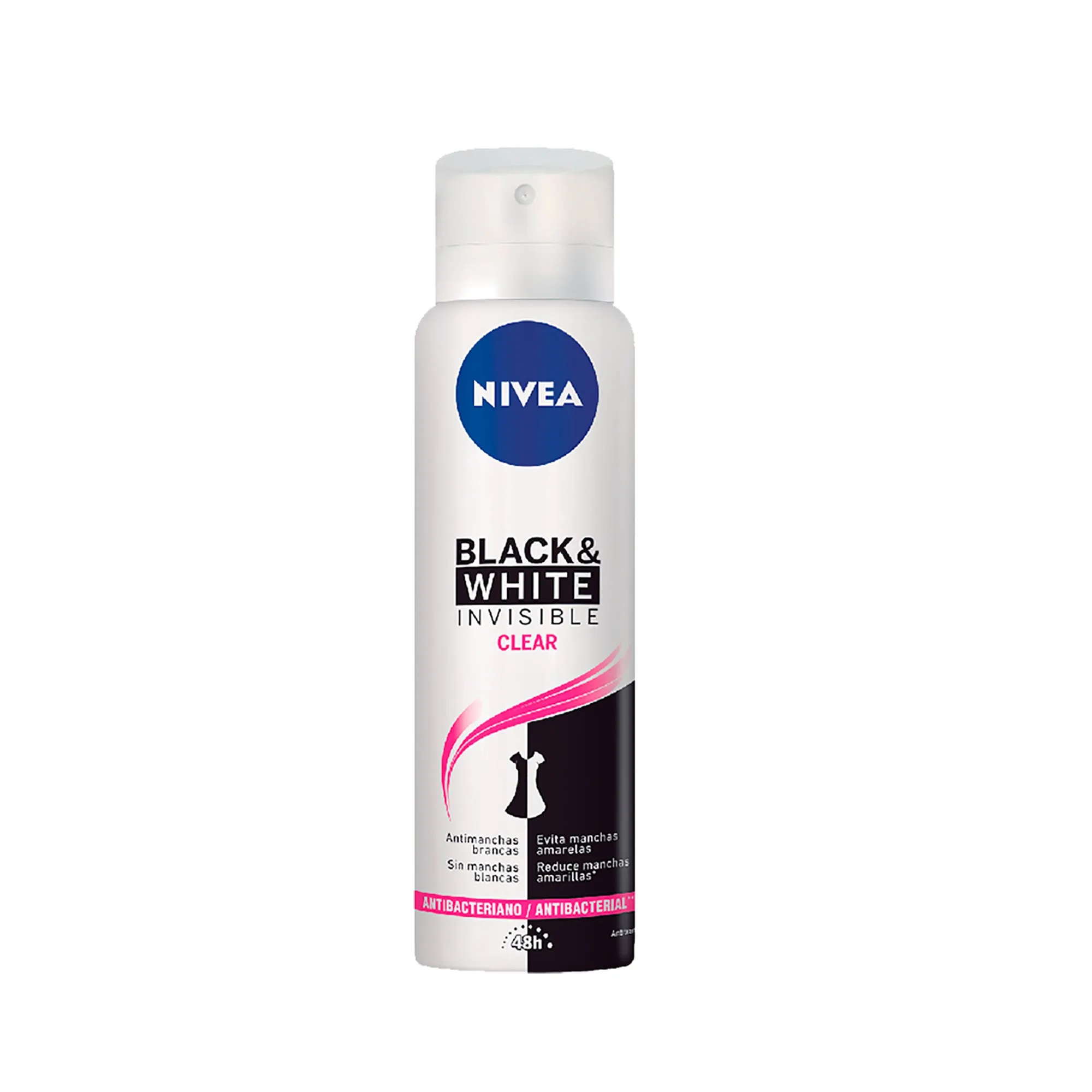 NIVEA DESODORANTE AEROSOL BLACK & WHITE INVISIBLE CLEAR X 150 ML. - Ecofarma