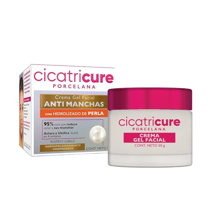 CICATRICURE PORCELANA CREMA GEL FACIAL ANTI MANCHAS X 50 GR - Ecofarma