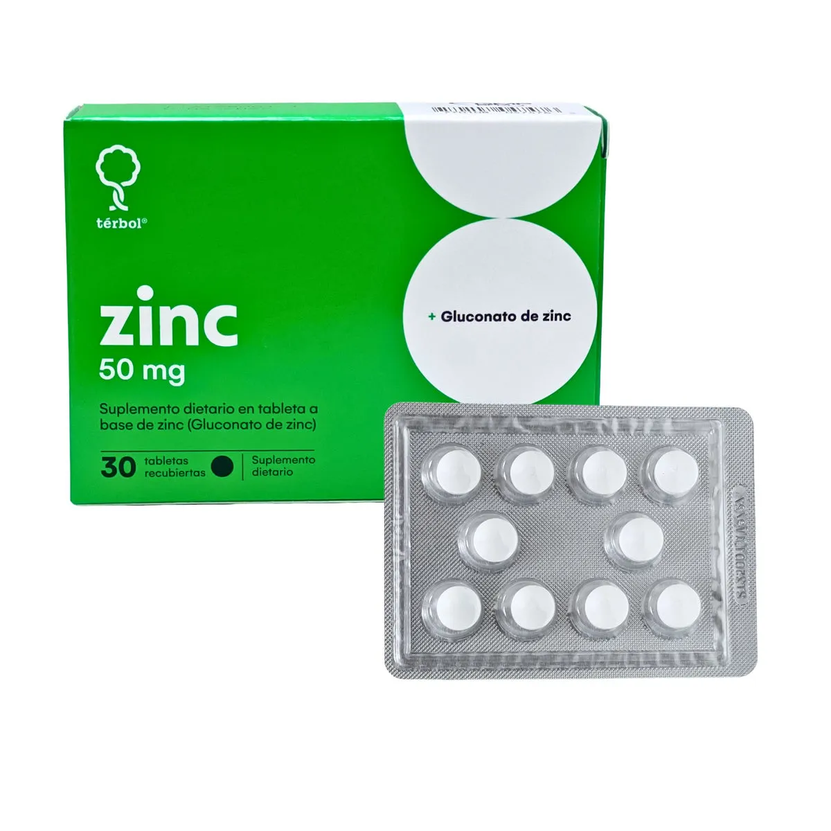 ZINC 50 MG CAJA X 30 TABLETAS RECUBIERTAS - Ecofarma