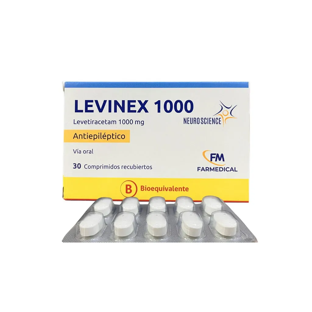 LEVINEX LEVETIRACETAM 1000 MG CAJA X 30 COMPRIMIDOS - Ecofarma