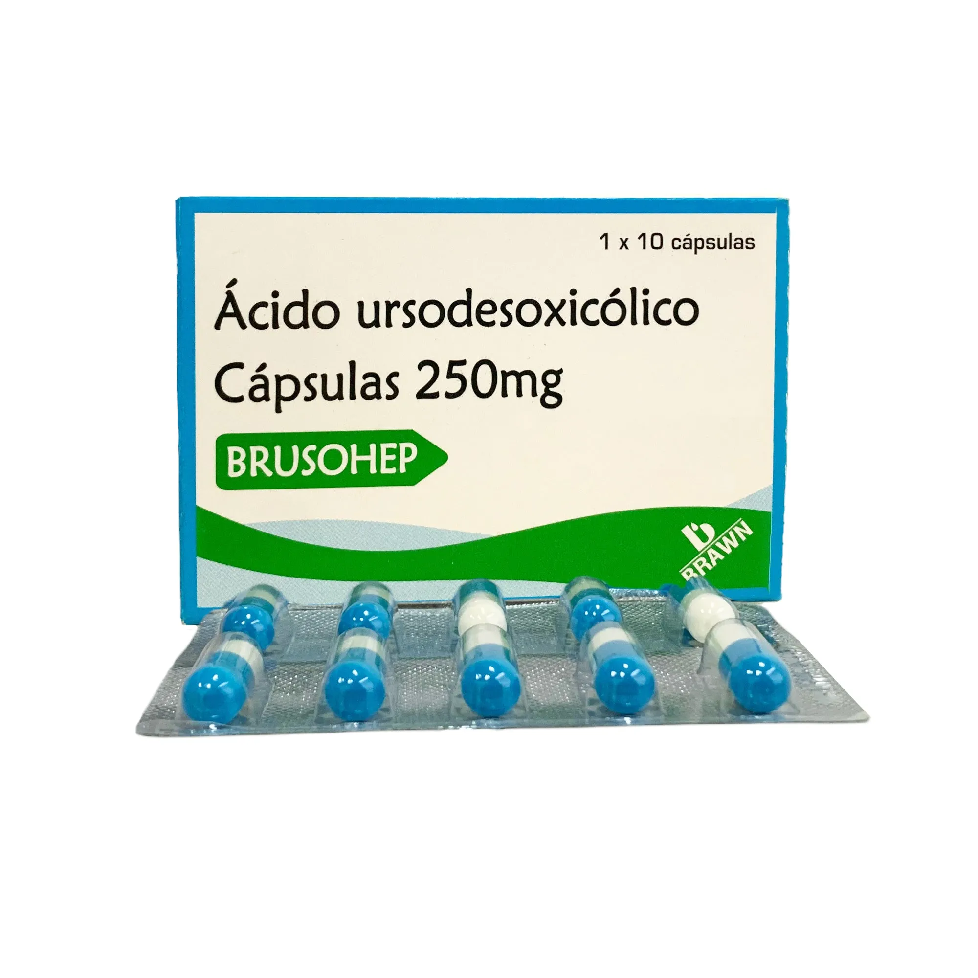 BRUSOHEP ACIDO URSODESOXICOLICO 250 MG CAJA X 10 CAPSULAS - Ecofarma
