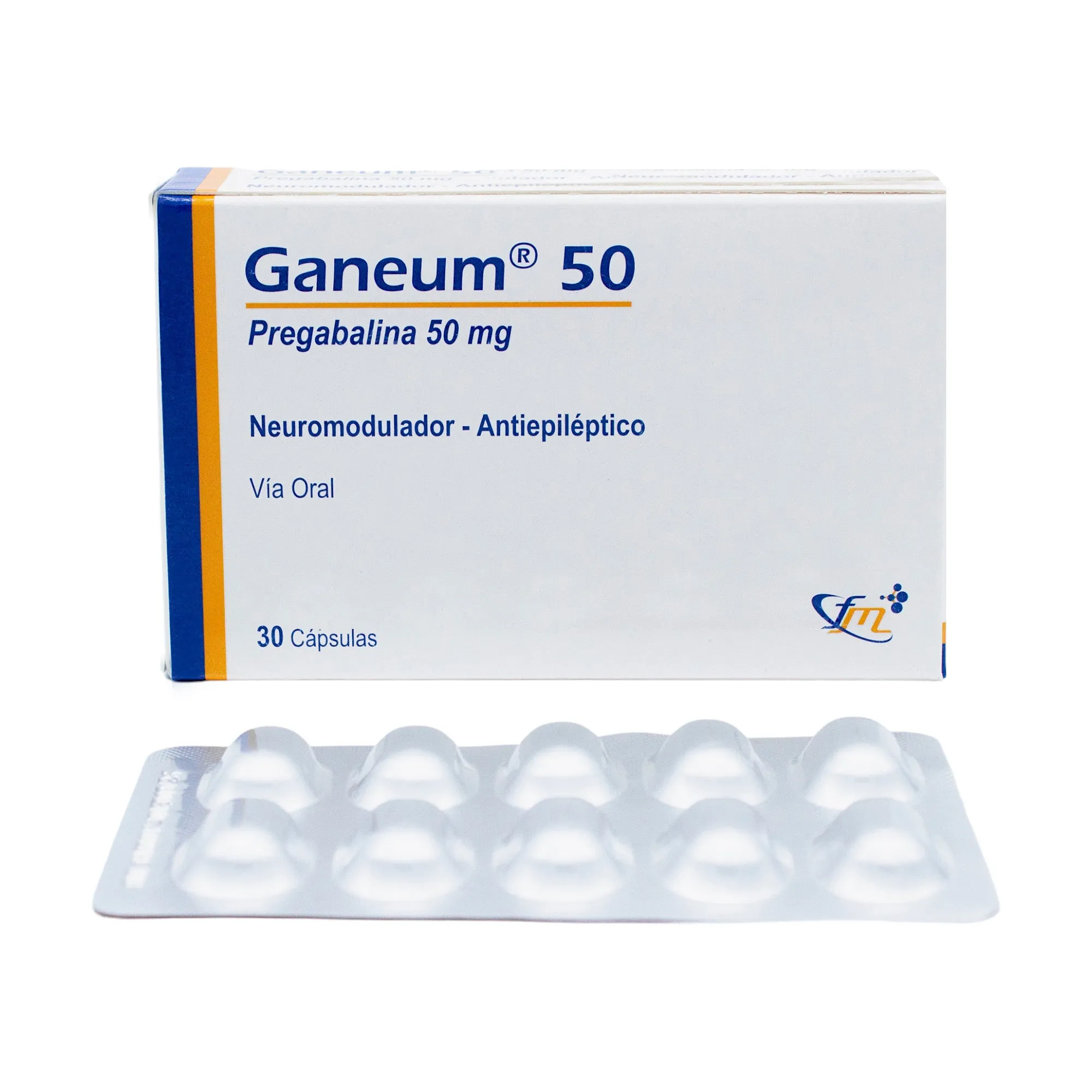 GANEUM 50 MG PREGABALINA 50 MG CAJA X 30 CAPSULAS - Ecofarma