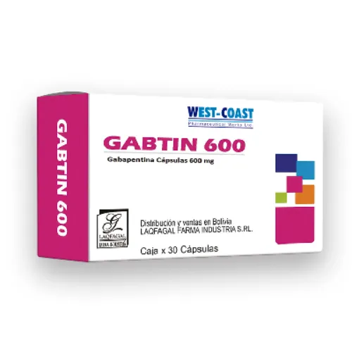 GABTIN GABAPENTINA 600 MG CAJA X 30 CAPSULAS - Ecofarma