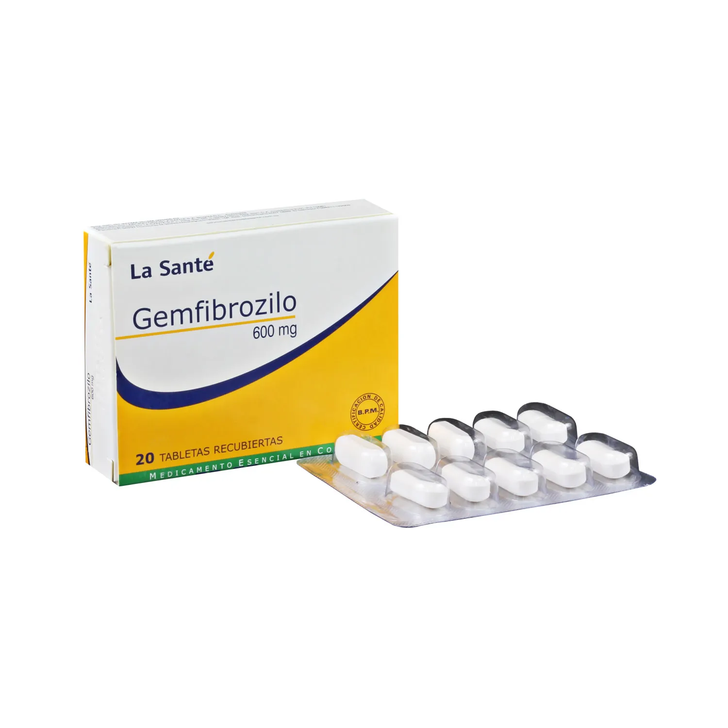 GEMFIBROZILO 600 MG X 20 COMPRIMIDOS - Ecofarma