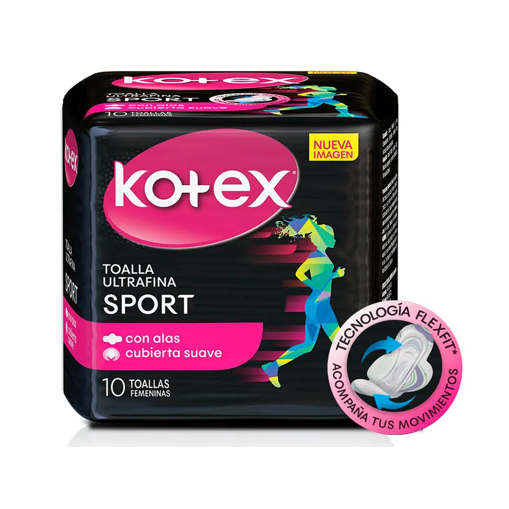 KOTEX ULTRAFINA SPORT FITNESS X 10 TOALLAS - Ecofarma