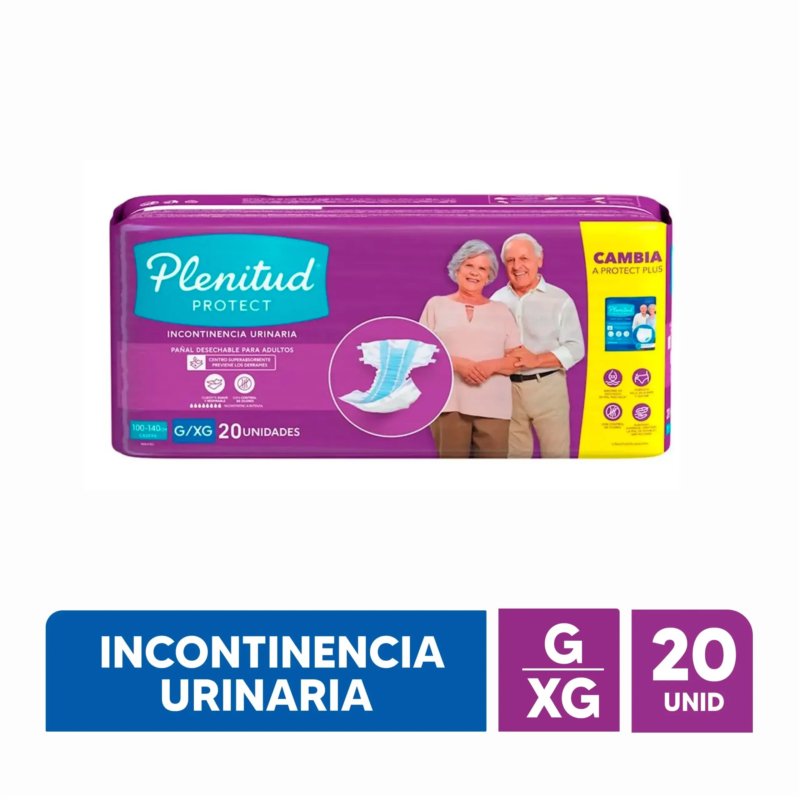 PAÑAL PLENITUD ADULTO LILA G/XG X 20 UNID - Ecofarma