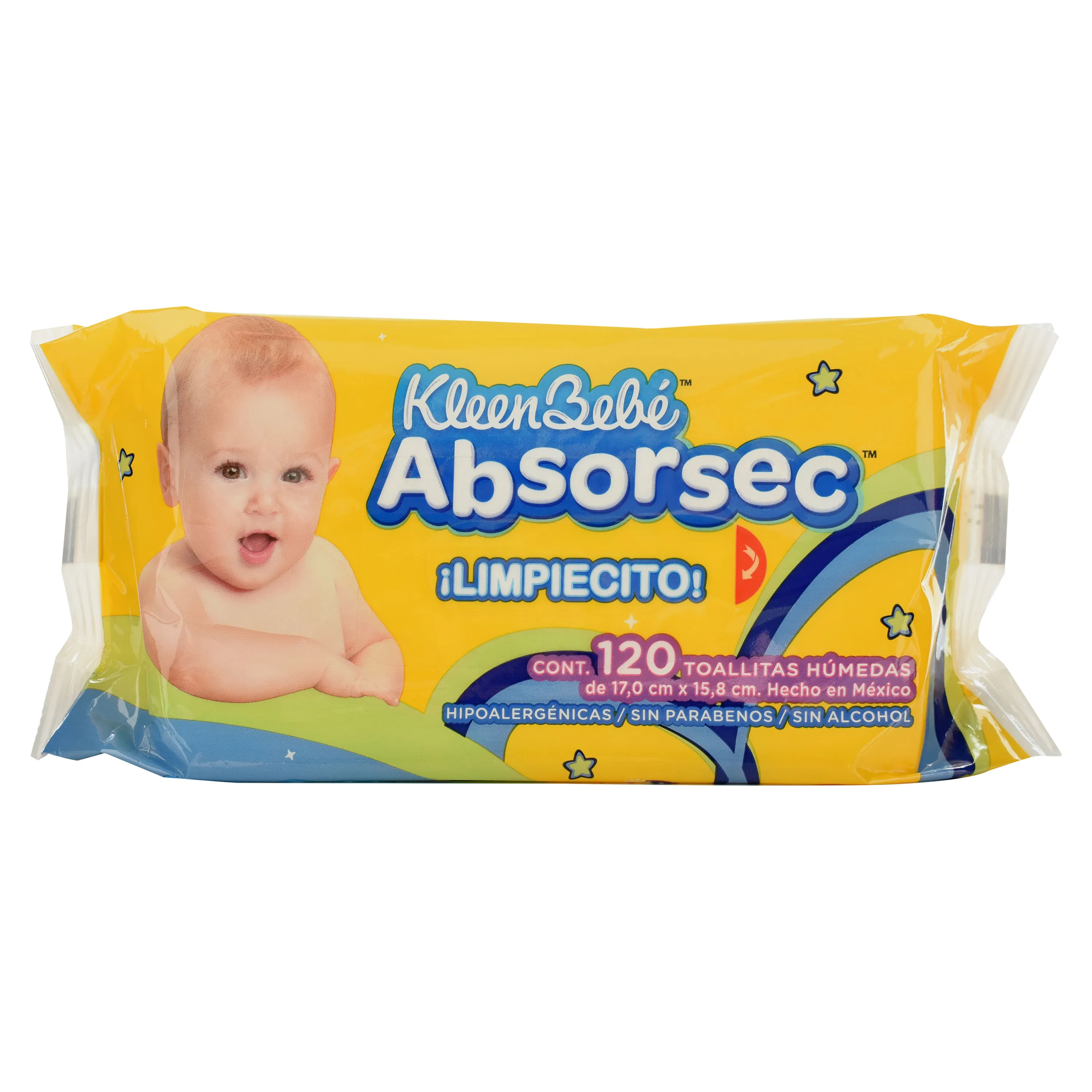 KLEENBEBE TOALLAS HUMEDAS X 120 UNIDADES AMARILLAS - Ecofarma