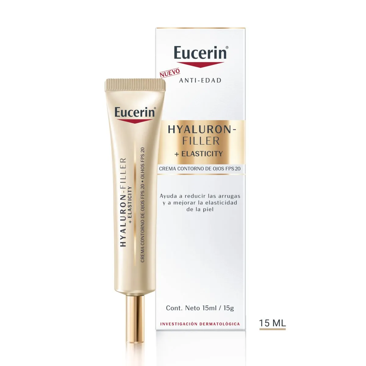 EUCERIN HYALURON FILLER + ELASTICITY CREMA CONTORNO DE OJOS FPS 20 X 15ML - Ecofarma