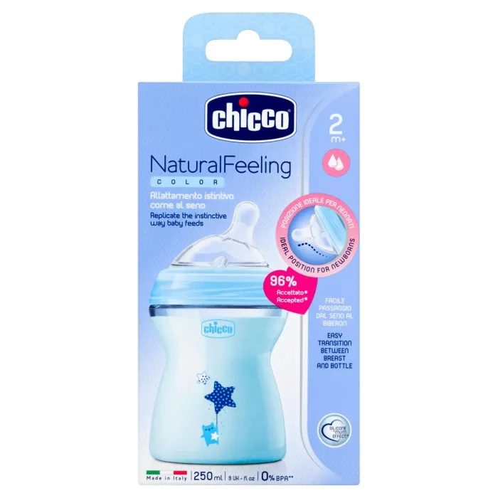 BIBERON CHICCO ROSADO C / TENEDOR X 250 ML - Ecofarma