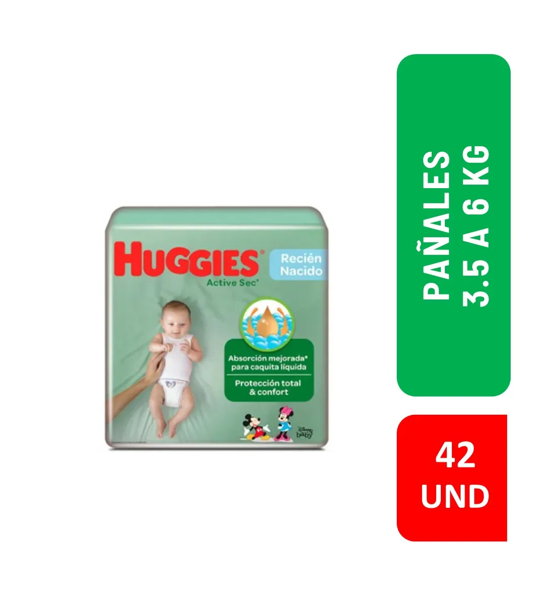 PAÑAL HUGGIES P VERDE X 42 UNI - Ecofarma