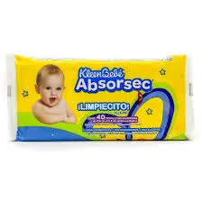 TOALLITAS HUMEDAS KLEEN BEBE ABSORSEC AMARILLAS X 40 UNID. - Ecofarma