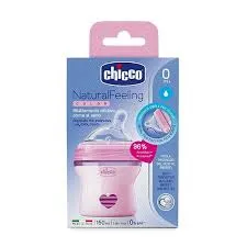BIBERON CHICCO TETINA DE SILICONA ROSADO X 150 ML - Ecofarma