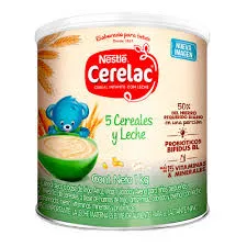 CERELAC INFANTIL 5 CEREALES CON LECHE LATA X 1 KG - Ecofarma