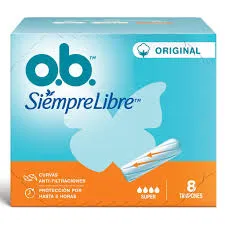 OB SUPER SIEMPRE LIBRE CAJA X 8 TAMPONES - Ecofarma