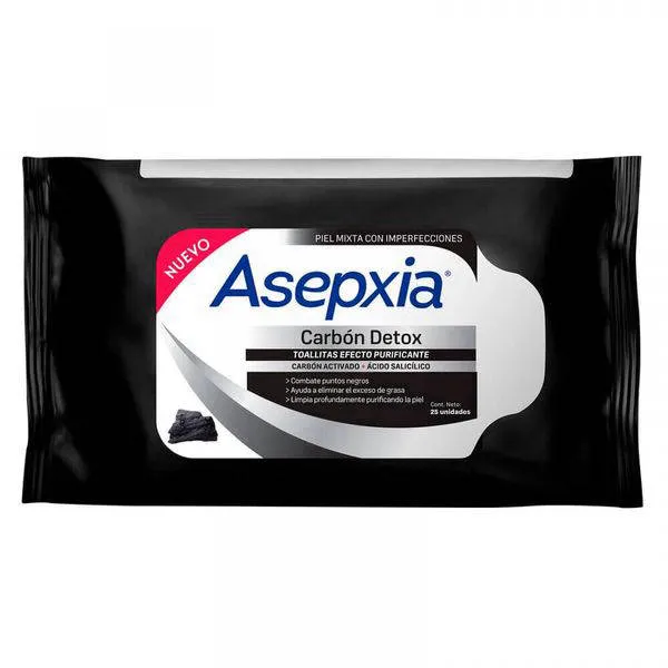 ASEPXIA TOALLAS HUMEDAS CARBON X 25 UNIDADES - Ecofarma