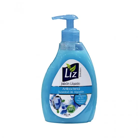 JABON LIQUIDO LIZ SUAVE ALGODON CELESTE FCO X 360 ML - Ecofarma