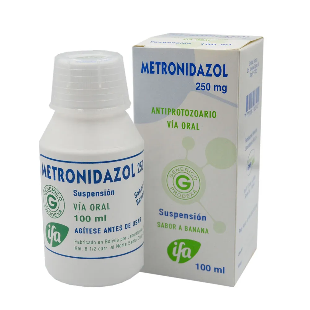 METRONIDAZOL 250 MG SUSPENSION FCO X 100 ML - Ecofarma