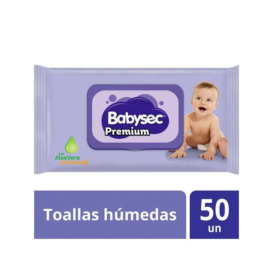 TOALLITAS HUMEDAS BABYSEC PREMIUN X 50 UNID - Ecofarma