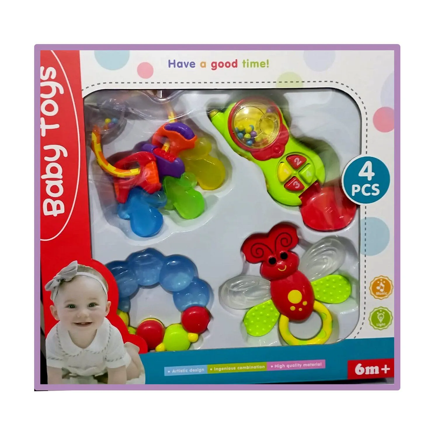 BABY TOYS SET DE  4 SONAJERAS D604 - Ecofarma